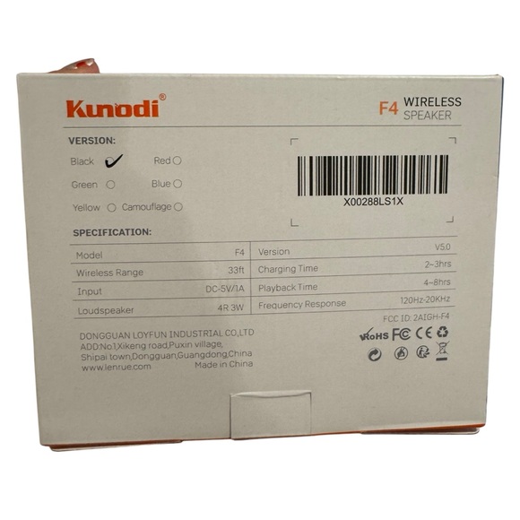 NIB Kunodi Black F4 Wireless Waterproof Speaker - Picture 7 of 8